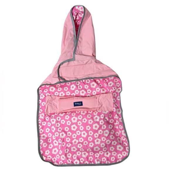 Frisco Lightweight Reversible Packable Travel Pink Dog Raincoat. Size Medium. - Picture 4 of 12